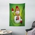 thumbnail image 1 of Snowman Tapestry, 3D Style Fun Character Greeting Traditional Colors Seasonal Celebration Theme, Wall Hanging for Bedroom Living Room Dorm Decor, 40W X 60L Inches, Green Red White, by Ambesonne, 1 of 2
