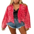 thumbnail image 1 of Veste Ample à Manches Longues pour Filles Automne Style Décontracté Couleur Unie Col à Revers Simple Boutonnage avec Poche, 1 of 6