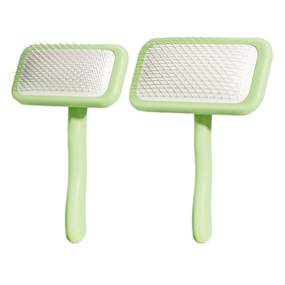 BESTSKY 2PCS Cat Brush,Smooth Steel Needle Dog Brush,Easy Tangle Removal Cat Stuff,Green