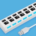 thumbnail image 4 of Sidaley USB Hub Cable Splitter Adaptador de expansión Ratón Accesorios de oficina 7 puertos Suministros para el hogar Lector de tarjetas Versión 2.0 Adaptadores de corriente Blanco 4 puertos, 4 of 6