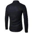 thumbnail image 2 of Mens Solid Color Stand-up Collar Long-sleeved Cotton And Linen Shirt, 2 of 5