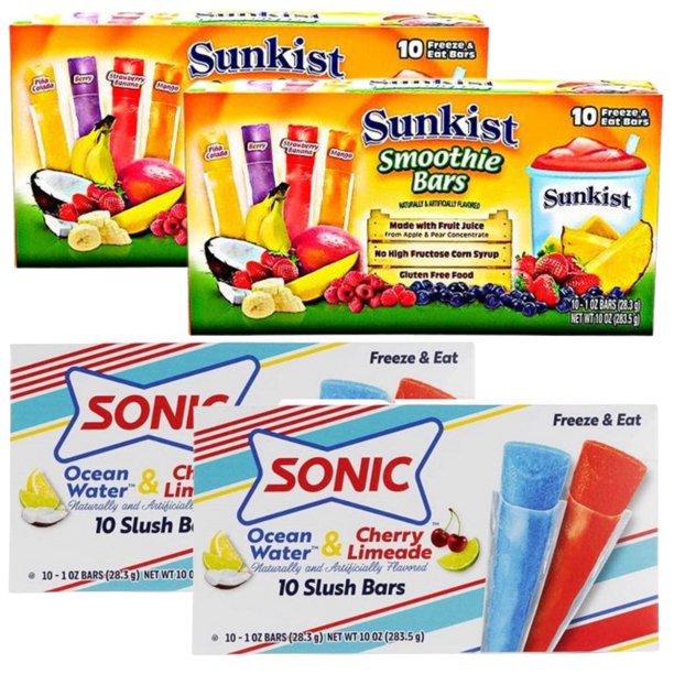 KRE Sunkist Smoothie Bars 20Pcs and Sonic Freezer Pops 20Pcs Snack Pool