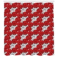 thumbnail image 3 of Ambesonne Feminine Shower Curtain, Roses Contours Floral Art, 69"Wx75"L, Scarlet White Black, 3 of 3
