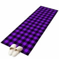 thumbnail image 6 of Black Purple Plaid Kitchen Runner Rug 2x6 Washable Runners for Hallway Non Slip Farmhouse Simple Buffalo Checked Large Area Rug Indoor Floor Carpet for Bathroom Laundry Entryway Bedroom Living Room, 6 of 8