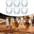 thumbnail image 4 of GUOOL Tasse en Verre 80ml Double Paroi Soufflée à la Main Anti-Brûlure 6 Pcs Vaisselle, 4 of 8