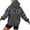 Dark Gray, variant on Women's Oversized Pullover Hooded Sweatshirt with Back Lettering, Fall Winter Casual Wear Hoodie with Front Pockets Light Blue
