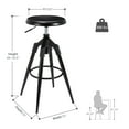 thumbnail image 3 of Black Bar Stools, Backless Adjustable Height Swivel Round Seat Bar Stool for Kitchen Island, Dining, Bar, 3 of 7
