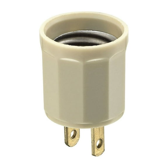 Leviton 61-I Non-Grounded Lamp Holder Adapter, 660 W, 125 Vac, Medium Base, Ivory