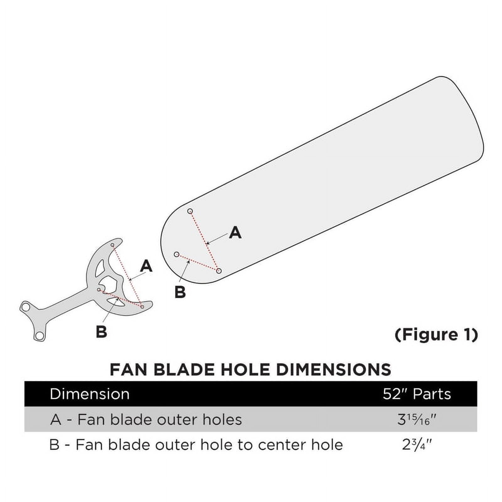 Westinghouse 7741500 52" Oak And Walnut Reversible Fan Blades, 5-Count ...