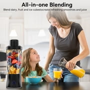 Portable Blender, 6000mAh Portable Juicer with USB Rechargeable for Shakes and Smoothies, BPA Free 24 oz Juicer Cup with 6 Blades and Lid, 360W Self Cleaning Personal Blender for Home/Office/Travel