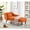 Orange, variant on Beige Velvet Chaise, Stable Structure / Comfortable Lounging with Removable Pillow