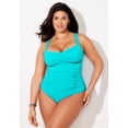 thumbnail image 4 of Swimsuits for All Women's Ruched Twist Front One Piece Swimsuit, 4 of 5