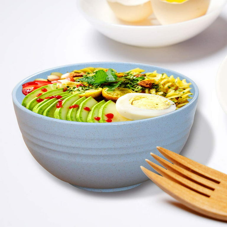  KOXIN-KARLU Unbreakable Cereal Bowls with Lids - 28 oz Wheat  Straw Fiber Bowls for Cereal or Salad