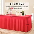 thumbnail image 4 of XmhyTop 8ft Spandex Table Cloth for Standard Folding Tables-3Pack Red Table Cloth Table Protector for Party, Wedding, Cocktail, Banquet, Festival, 4 of 4