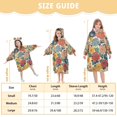 thumbnail image 4 of FORMRS Wearable Blanket Hoodie with Sleeves for Kids Cozy Flannel Sweatshirt, Vibrant Flowers Pattern, 4 of 7