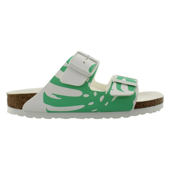 Birkenstock Arizona Unisex Shoes Size: 4; Color: Monstera White/Bold Jade