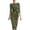 *Army Green, variant on ClodeEU Women's Polka Dot Round Neck 3/4 Sleeve Self Belt Waist Bodycon Midi Pencil Dress,Vintage Elegant Cocktail Party Dress Army Green,Women's Plus L