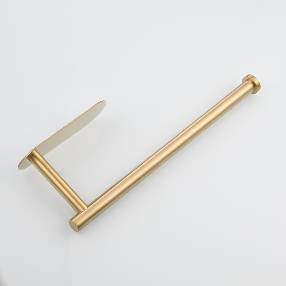 Lowestbest Stainless Steel Towel Holder, Adhesive Lengthen Toilet Paper Holder for 2 Roll Papers, Brushed Gold Lowestbest Stainless Steel Towel Holder, Adhesive Lengthen Toilet Paper Holder for 2 Roll Papers, Brushed Gold