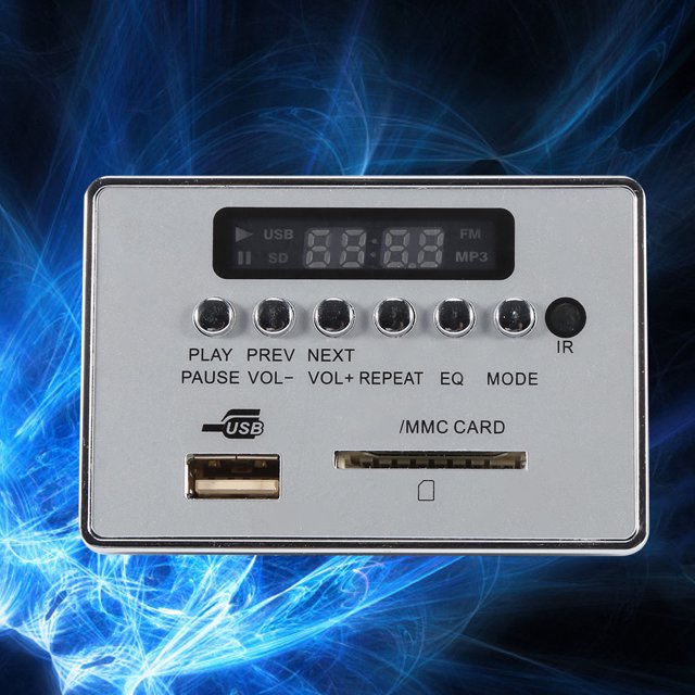 DC12V Bluetooth MP3 Placa decodificadora Módulo de audio USB SD TF Radio FM Sin pérdidas WMA/WAV Amplificador Reproductor de decodificación de audio12VBluetooth Silver Edition) Khall GS01339-01