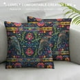 thumbnail image 3 of PHYHOO Psychedelic Throw Pillow Cushion Cover, Colorful and Themed Animals Art Floral Motifs Print, Decorative Square Accent Pillow Case, Indigo Pink White, 3 of 5