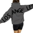 thumbnail image 2 of Essentials Hoodie for Women Fashion Letter Print Long Sleeve Hooded With Pocket Y2k Winter Sweatshirts Dark Gray, 2 of 4