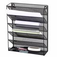 thumbnail image 4 of Pallet File Manager - Wall Mounted Document Tray, 5-Tier Storage Shelf for Office and Home (Black), 4 of 5