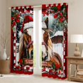 thumbnail image 2 of Homewish Farmhouse Horse Black Out Curtains for Female Men Teens,Geometric Plaid Curtains Pack of 2 (42x63 Each),Merry Christmas Bedroom Curtains,Super Cozy Room Decor, 2 of 6