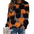 thumbnail image 2 of Sudadera con capucha divertida de Halloween para mujer, de cuello redondo Sudadera con capucha, suéter de calabaza, abrigos para niña, ropa de otoño, 2 of 3