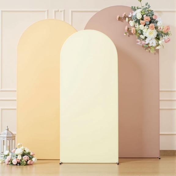 Set of 3 Arch Backdrop Covers - Premium Stretchy Spandex Backdrop Arch Stand Cover for Wedding, Party Decor with Double-Sided Design