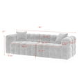 thumbnail image 5 of 80" Sofa Couch with 2 Pillows, Modern Teddy Fabric Sofa with Solid Wood Frame and Metal Legs, Comfy Upholstered Loveseat Sofa with Arc Armrest and Backrest for Living Room, Bedroom, Office, Pink, 5 of 5