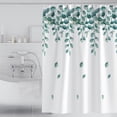 thumbnail image 2 of Shower Curtain 72Wx72H Inch Half Narrow RV Green Leaves Bathroom Accessories Wat, 2 of 5