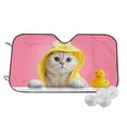 thumbnail image 2 of Lsque A Funny Cat Car Windshield Sun Shade | Accordion Folding Style Auto Shade for Car Truck SUV Van | Blocks UV Rays Sun Visor Protector | Small, 2 of 7