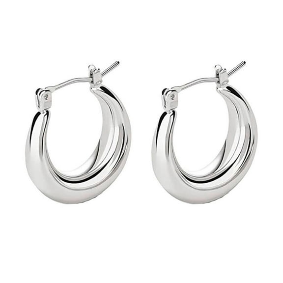 14K Gold Plated Chunky Small Hoop Earrings, Dainty Minimalist Open Hoops Earrings For Women Gift
