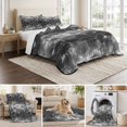 thumbnail image 6 of Quilts King Size Bedding Set, Vintage Abstract Lightweight Quilted Comforter, Minimalist Tie-dye Texture Art Black Soft Reversible Bedspread Coverlet with Pillow Covers for All Season, 96" x 106", 6 of 9