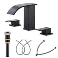 thumbnail image 1 of AVSIILE Matte Black Waterfall Bathroom Faucet 3 Hole, 8 Inch Widespread Modern 3 Piece Bathroom Sink Faucet, Touch On Lavatory Faucet for Vanity RV Restroom, Curved Spout, 1 of 9