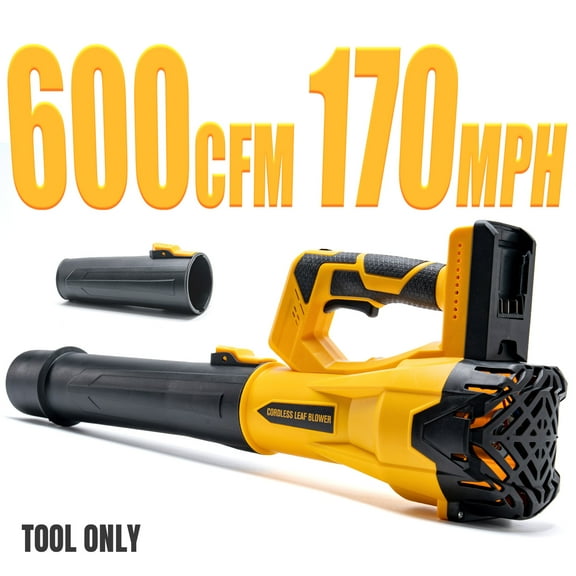 BALKONI Cordless Leaf Blower Compatible with Dewalt 20V Max Battery 170 MPH MAX 600CFM Electric Leaf Blower Cordless, 6 Speed Modes, Leaf blowers Battery Powered for Lawn Care, Yard(Bare Tool)