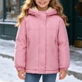 thumbnail image 2 of Kogui Raincoat for Girls Girls Fleece Lined Jacket Warm Windproof Hooded Zip Up Kids Winter Coat with Pockets Sizes 1-14Y (Pink,13-14 Years), 2 of 8