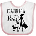 thumbnail image 3 of Inktastic I'd Rather Be in Paris Shopping and Travel Girls Baby Bib, 3 of 4