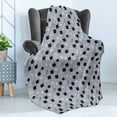 thumbnail image 4 of Outer Space Soft Flannel Fleece Throw Blanket, Astronaut Cats Exploring the Universe on Dotted Background, Cozy Plush for Indoor and Outdoor Use, 50" x 60", Purple Grey White, by Ambesonne, 4 of 5