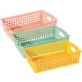 thumbnail image 4 of Here's a polished and engaging product description based on your input:\n\n \n\n**3 Pack Plastic Storage Baskets with Handles – Hollow Out Design for, 4 of 5