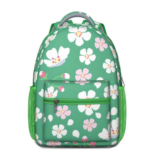 Floral and Hummingbird Illustration School Backpack - Breathable Ergonomic Backpack