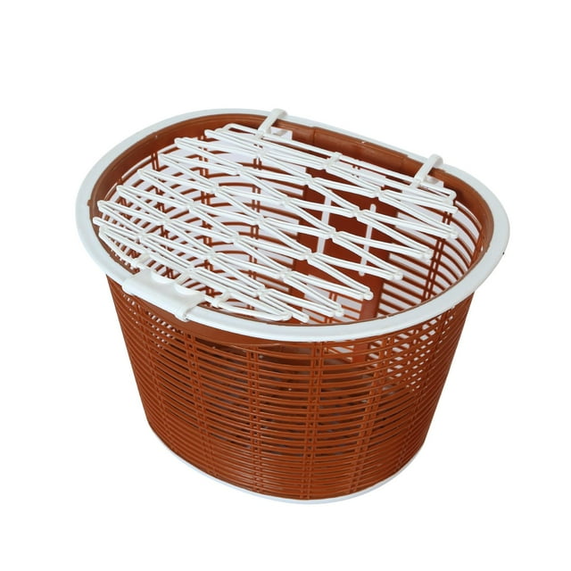 Rack with Lid Easy to Install Handlebar Bike Basket Front Basket brown