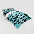 thumbnail image 3 of Ambesonne Fish Bedding Set 3 Pcs, Surreal Ocean Life Theme, Twin XL, Blue Turquoise, 3 of 3