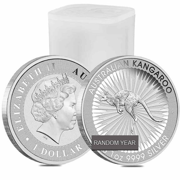 Tube of 25 - 1 oz Australian Silver Kangaroo Perth Mint BU (Random Year)