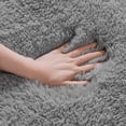 thumbnail image 4 of Soft Round Fluffy Faux Fur Area Rug 6' x 6', Circle Cozy Shaggy Sheepskin Furry Carpet Rug for Bedroom Living Room, Circular Plush Fuzzy Floor Cover Mat for Baby Teen Kids Nursery Room, Gray, 4 of 8