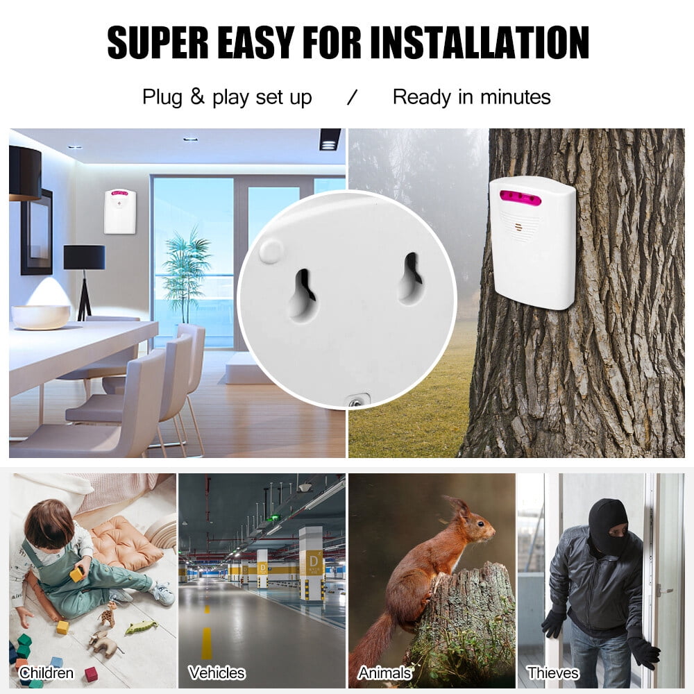 Arealer Multifunctional Wireless Driveway IR Motion Sensor Doorbell 1 2 for Home Use