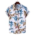 thumbnail image 2 of Camisa de manga corta de un solo pecho con botones informales para la playa para hombre Pompotops oipoqjl44581, 2 of 9