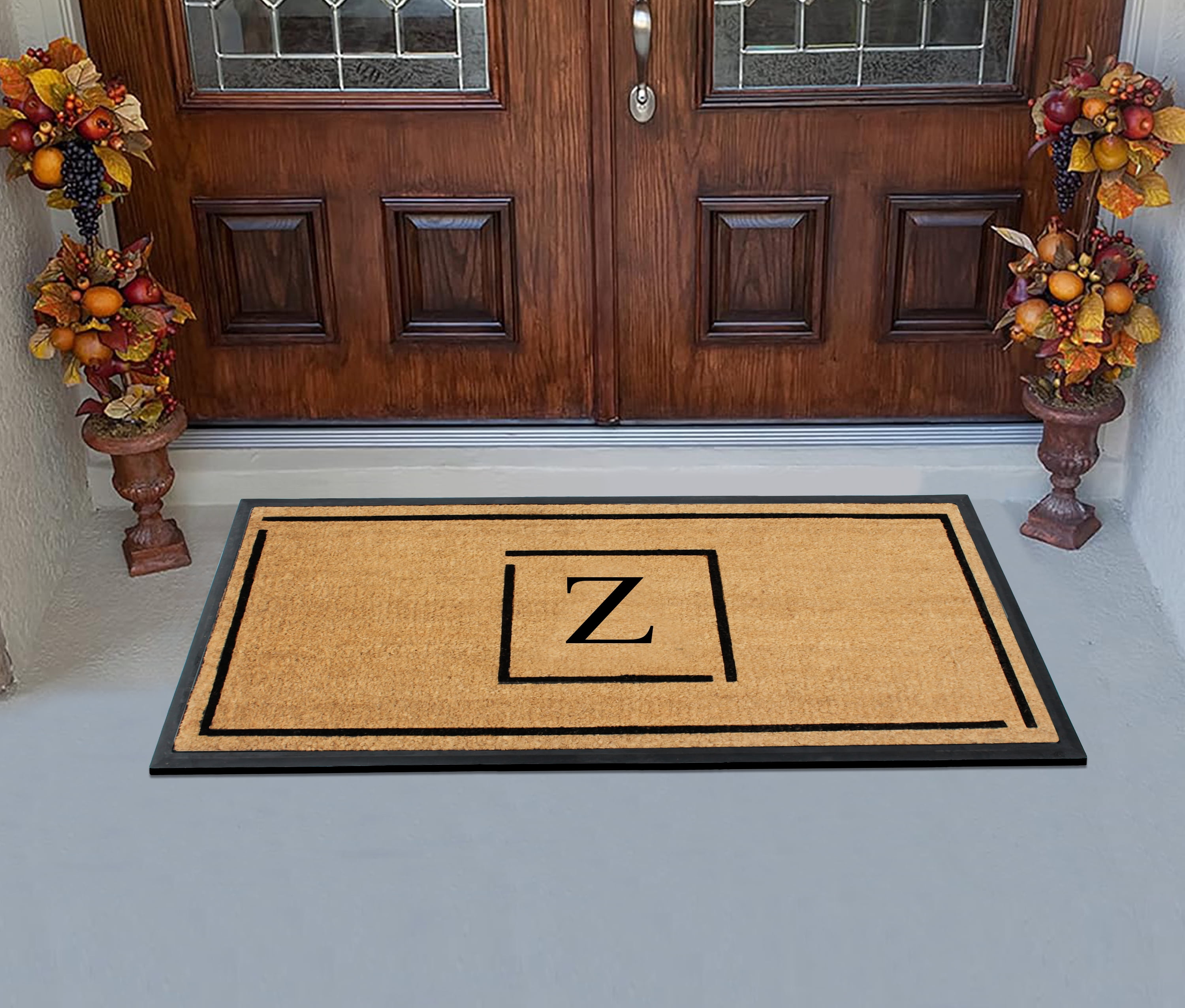 A1 Home Collections Hand-Crafted Rubber Coir Doormat Double/Single Door Mat for Outdoor 24x48 inch