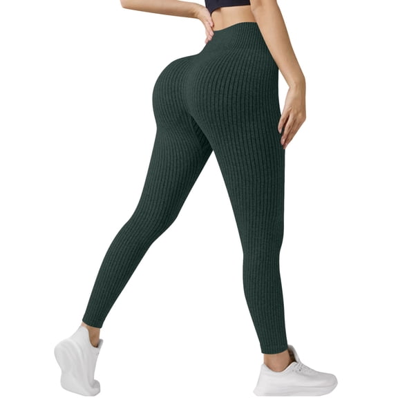 Workout Leggings for Women Gym Scrunch Butt Butt Lifting Seamless Leggings Ribbed Knit Sports Yoga