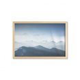 thumbnail image 1 of Mountain Wall Art with Frame, Foggy Scenic Morning in Rock Mountain Region in Northern Hiking Climbing Ice Photo, Printed Fabric Poster for Bathroom Living Room, 35" x 23", Pale Blue, by Ambesonne, 1 of 2